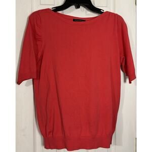 Banana Republic Stretch Women's Pink Half Sleeve Shirt, Cotton, Medium